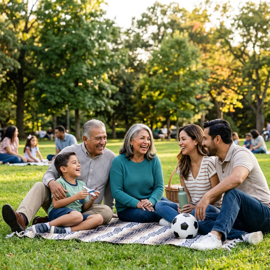 Familia feliz con seguro de salud en Colombia